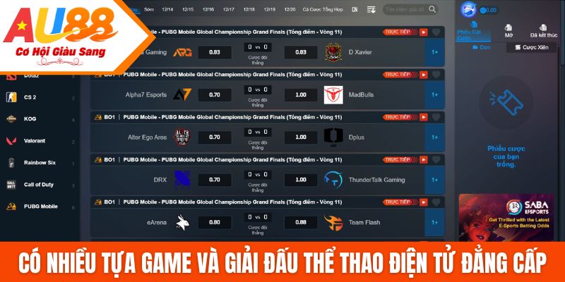 Có nhiều tựa game và giải đấu thể thao điện tử đẳng cấp