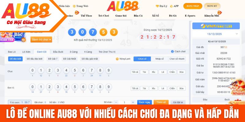 Lô đề online AU88 với nhiều cách chơi đa dạng và hấp dẫn